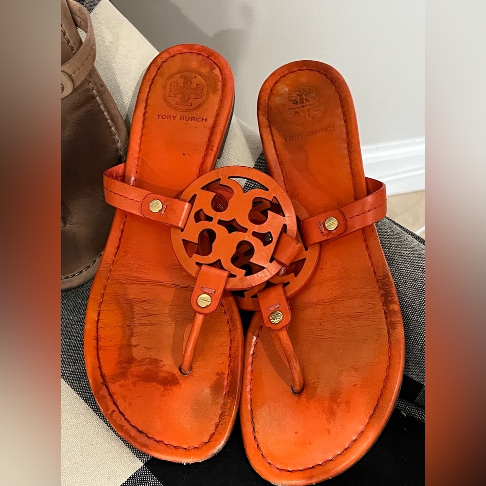 Tory Burch miller sandal in bright orange